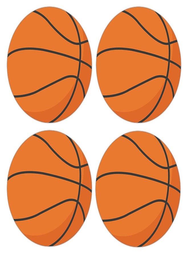 Topabel Big Basketball Stickers,6 Inches Sports Ball Theme Paper Decals Basketball Party Decorations Labels Self-Adhesive Round Decorative Seal Stickers for Birthday School Classroom Party Supplies,40 Pcs - Image 1